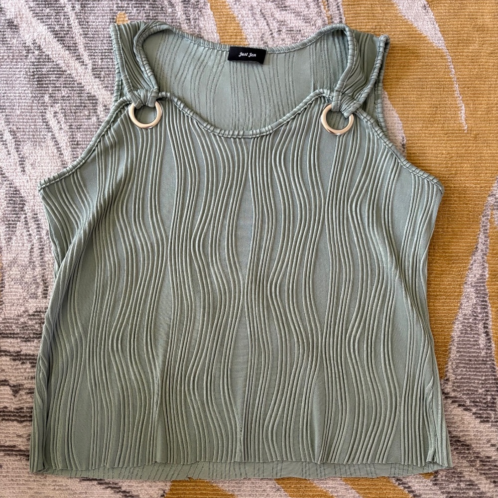 Seafoam Green Cropped Tank Top- Just Jen